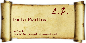 Luria Paulina névjegykártya
